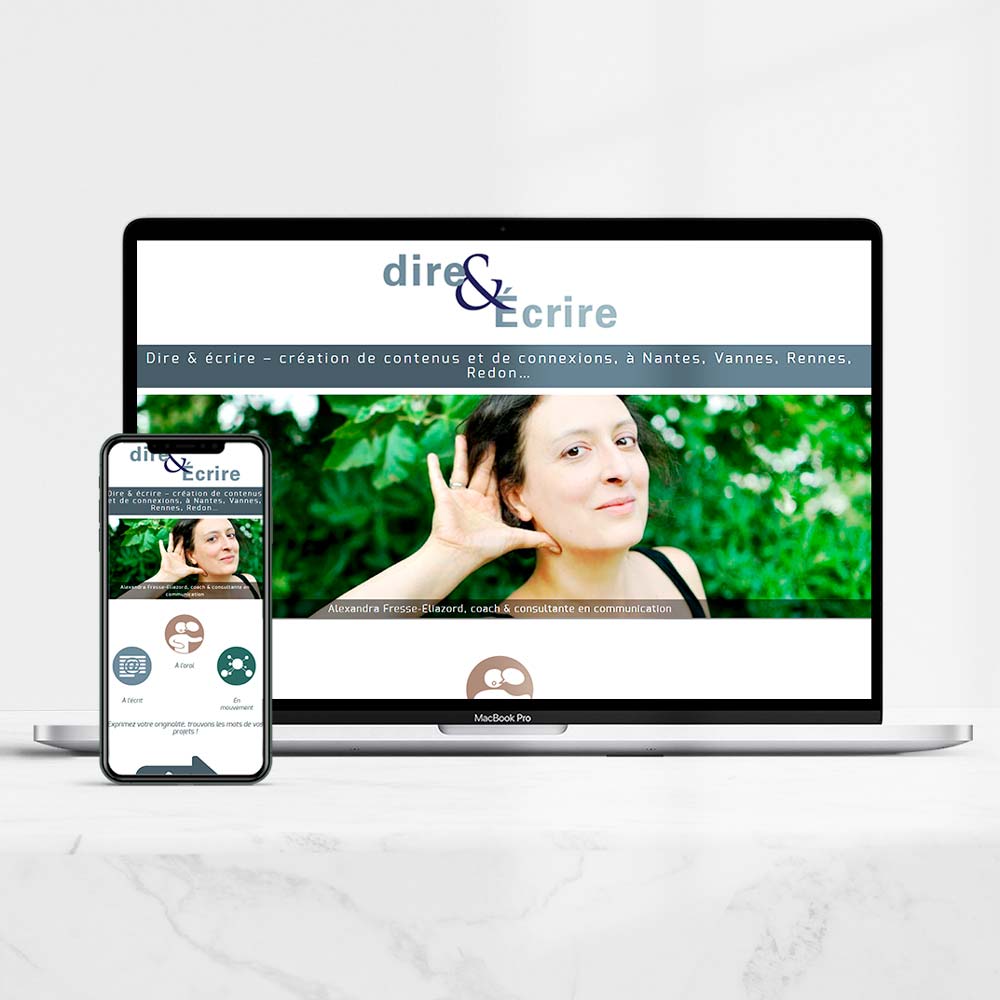 Site Web pour Alexandra Fresse-Eliazord – Dire et écrire (haut de page)