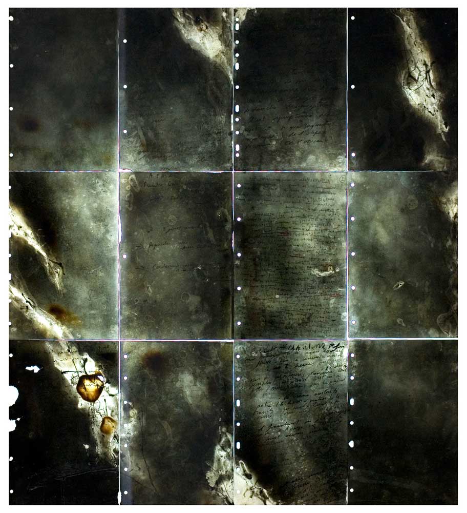  Jean-Paul Marcheschi, Fragment de la Voie Lactée. Feu, mine noire, encre sur papier. Détail de la voûte de verre du métro de Toulouse